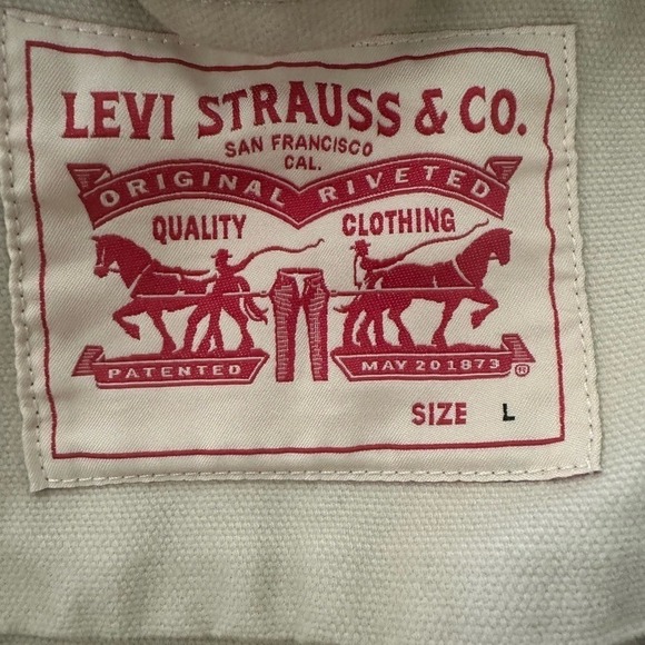 Levi's Hooded Jackson Overshirt Heavyweight Jean Jacket, Beige Sand, Size L, NWT - Picture 9 of 15
